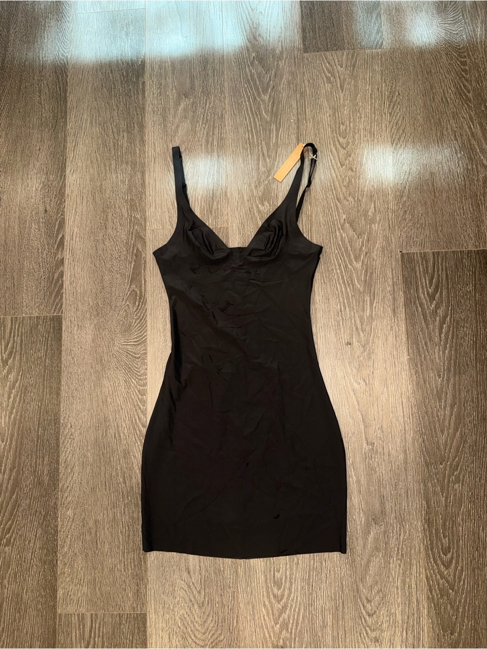 SKIMS Black Mini Slip Dress